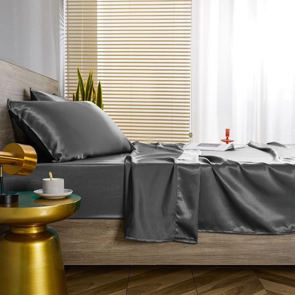 Silk Satin Örngott 2-pack (utan fyllmedel) Dark Grey 51X91cm