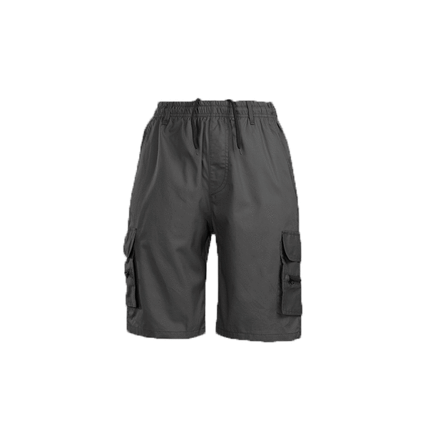 Herr Cargo Shorts Combat Multi Pocket Elastisk midja Vanliga lätta shorts Grey