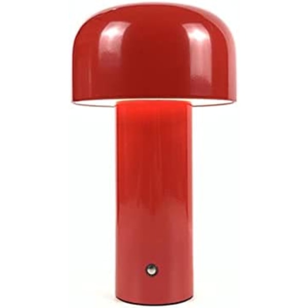 1st Svamplampa för Touch Dimming Bordslampa för Living USB Uppladdningsbar Led Nattlampa Modernt sladdlöst rum/bar/sovrum/sängbord/studium/hem/kontor Red