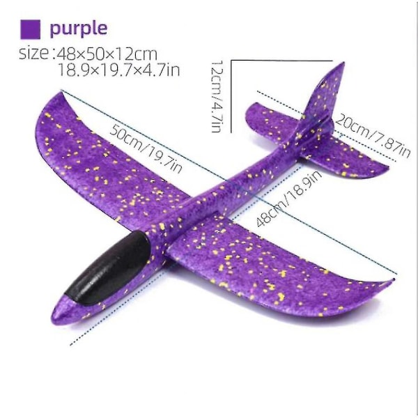 Foam Flygplan Glider Flygplan Flygplan Kastar 50 Cm purple