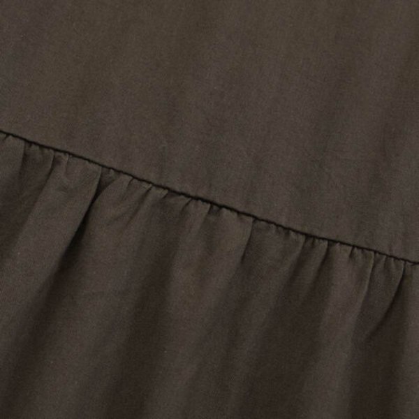 Kjol med resår i midjan Kjol A-linje dam Veckad vintage casual kjol brown XL