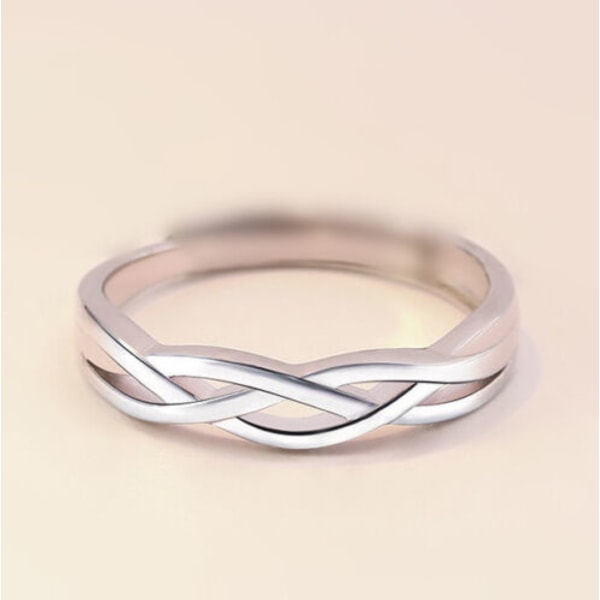 925 Sterling Silver Twist Justerbar ring Damsmycken one size