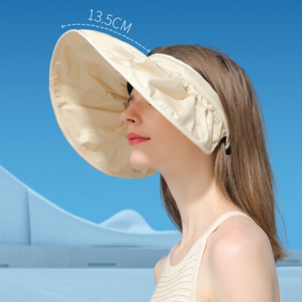 Sommarsolhatt Justerbar strandhatt för dam Hatt med bred brätte UV-skydd Navy Blue