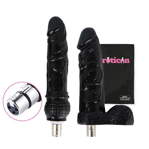 Lisätarvikkeet dildolle - Eroticon - Tyrone Black - 2 kappaletta - 17,5 cm ja 20 cm - Yhteensopiva 3XLR Svart