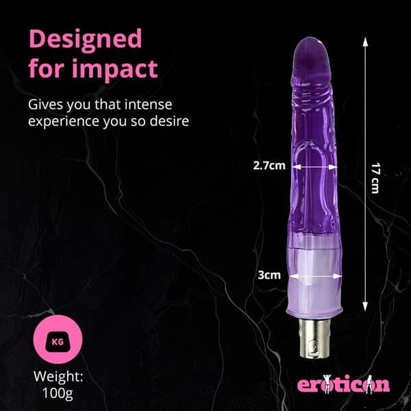 Dildo - Eroticon - Violet - 17 CM - Rainuré - 3XLR Connector Violett