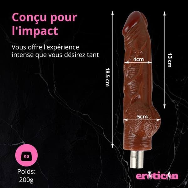 Gode - Eroticon - Marron - 18,5 cm - 5 cm - 3XLR kompatibel Brun