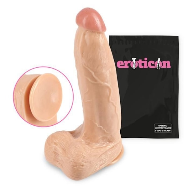 "Eroticon Witte Mega Gode – Gode XXL Extra tjock Häst Vit & Tandkräm – Gigantisk djurinspirerad gode med sugkopp – Enorm plug" Vit