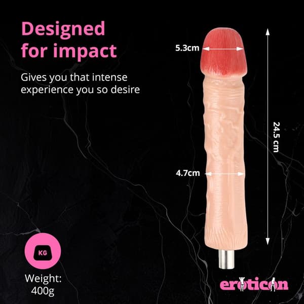 Godemichet - Eroticon - XL - Tykkelse - 24,5 cm - 3XLR stik Hud