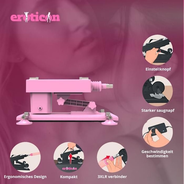 Maskine til at elske - Kærlighedssexmaskine - 6 goder - Hastighed op til 440 slag/min - Justerbar vinkel 0°-120° - Unisex