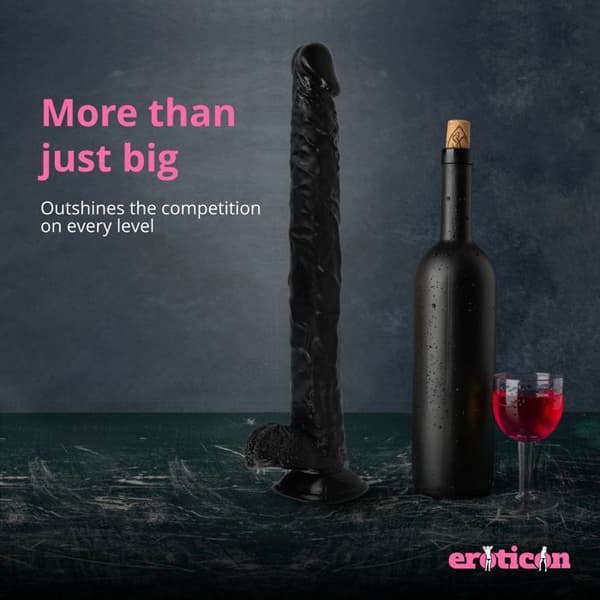 Gode - Eroticon - Mega realistinen - 40 cm - Silikoni - Imukuppi - Unisex Svart