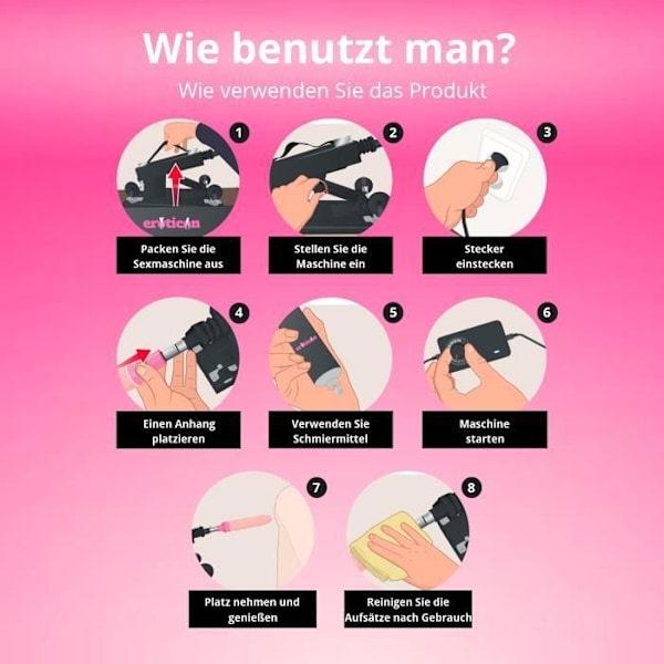 Maskine til at elske - Kærlighedssexmaskine - 6 goder - Hastighed op til 440 slag/min - Justerbar vinkel 0°-120° - Unisex