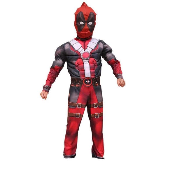 Deadpool Deluxe Børne Maskeradekostume rød.k red 140