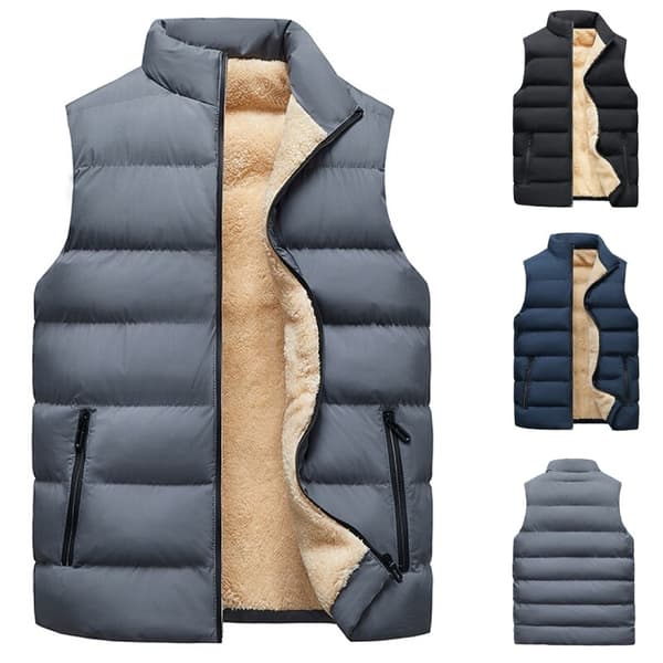 Herrefleecevest Stativ krave Coat Blue.k Blue L