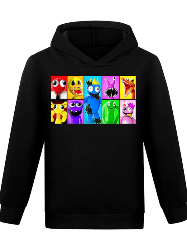 Kids Rainbow Friend Hættetrøje Sweatshirt Pullover black.k black 140cm