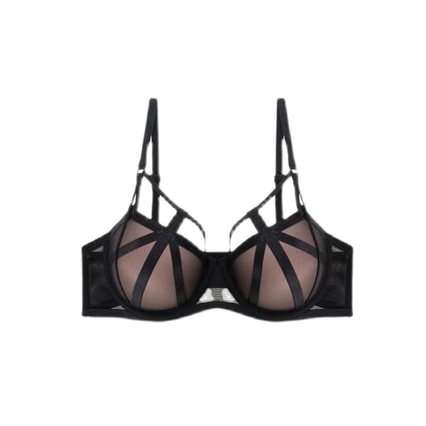 Dame BH Mesh Undertøy Deep-V Push Up Bysteholder.k 34/75AB
