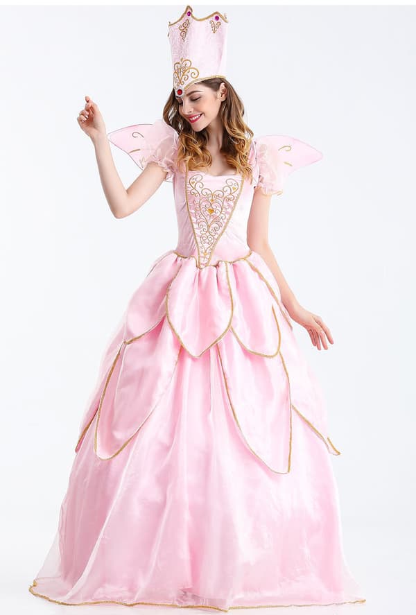 Klassisk lyserød prinsessekostume til kvinder i 3 dele L