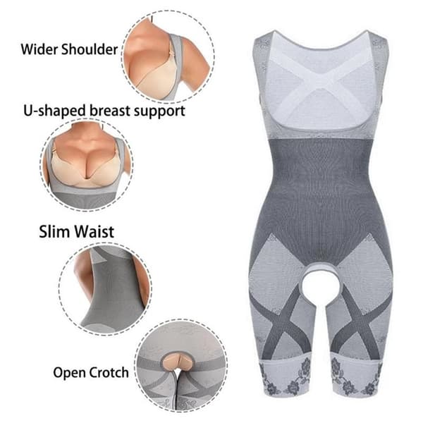 Dame Shapewear Dam Body Shaper GRÅ S-M Grå Grey S-M
