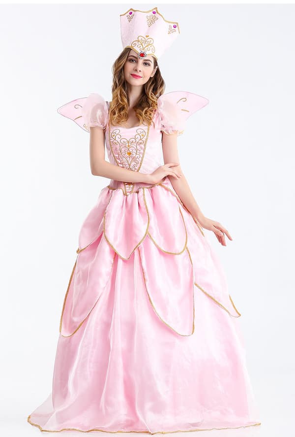 Klassisk lyserød prinsessekostume til kvinder i 3 dele S