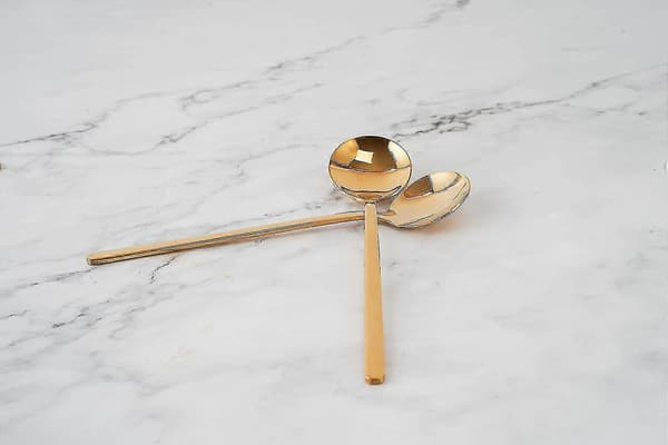 Espressoskeer Sæt med 8, Guld Kaffeskeer 13 cm i Rustfrit Stål ..