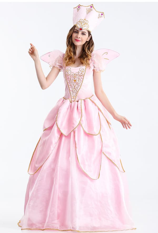 Klassisk lyserød prinsessekostume til kvinder i 3 dele M