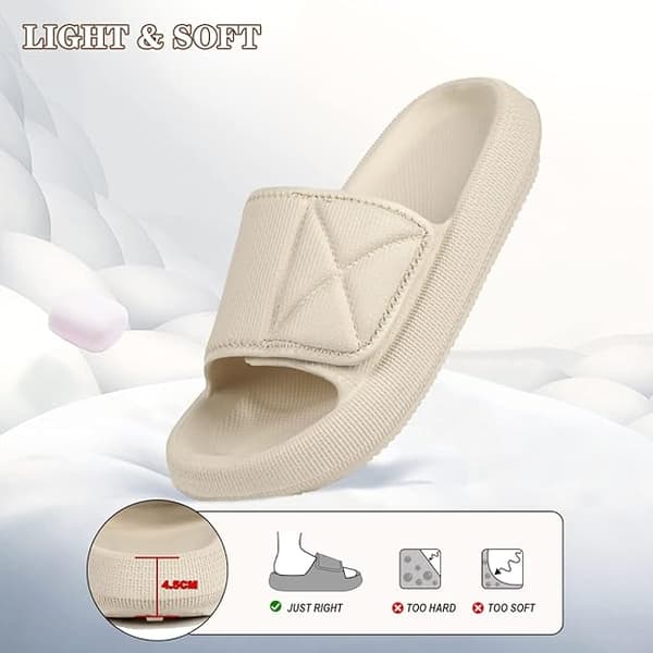 Justerbar krok Cloud tofflor för kvinnor män halkfria duschrutschbanor badrum kudde tofflor flip flops utomhus inomhus.k