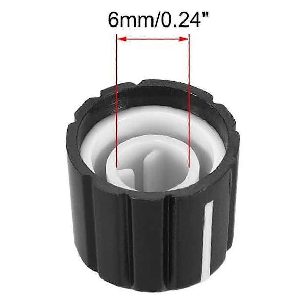 10 st Svarta D Typ 6mm Potentiometerknoppar för Elgitarr Volym & Ton [DB] ..