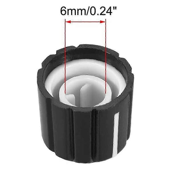 10 st Svarta D Typ 6mm Potentiometerknoppar för Elgitarr Volym & Ton [DB].z