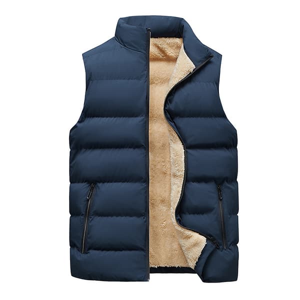 Fleecevest for menn Stativ krage Coat Blue.k Blue L