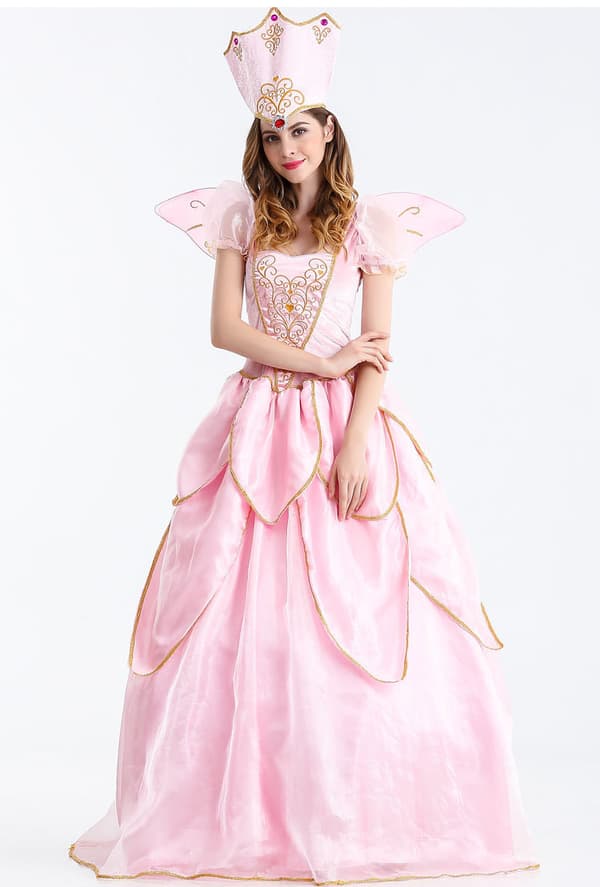 Klassisk lyserød prinsessekostume til kvinder i 3 dele M