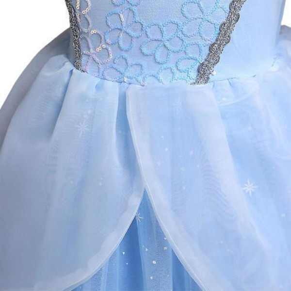 Blå Prinsessklänning Barn Maskeraddräkt Blå 140