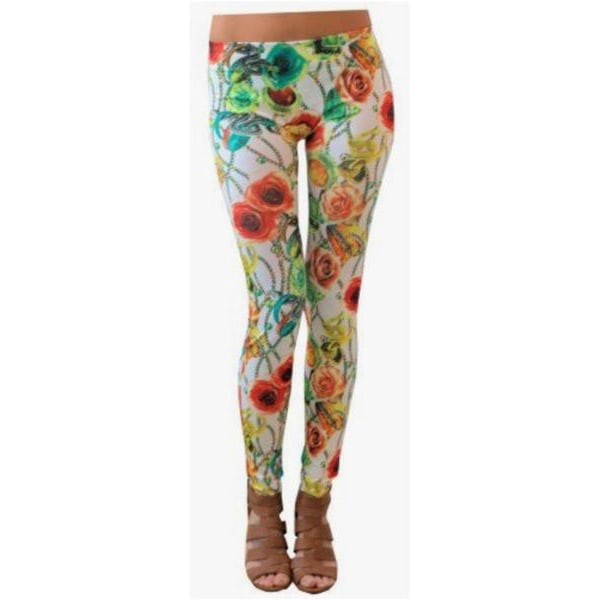 Färgglada blommor Leggings MultiColor one size