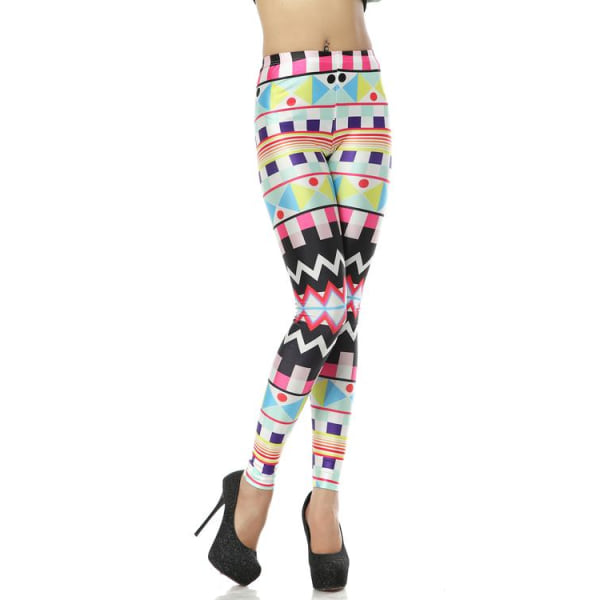 Färgglada Aztec Leggings MultiColor S