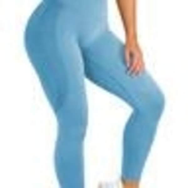 Blåa Tights Seamless Hög midja  Leggings Blå S