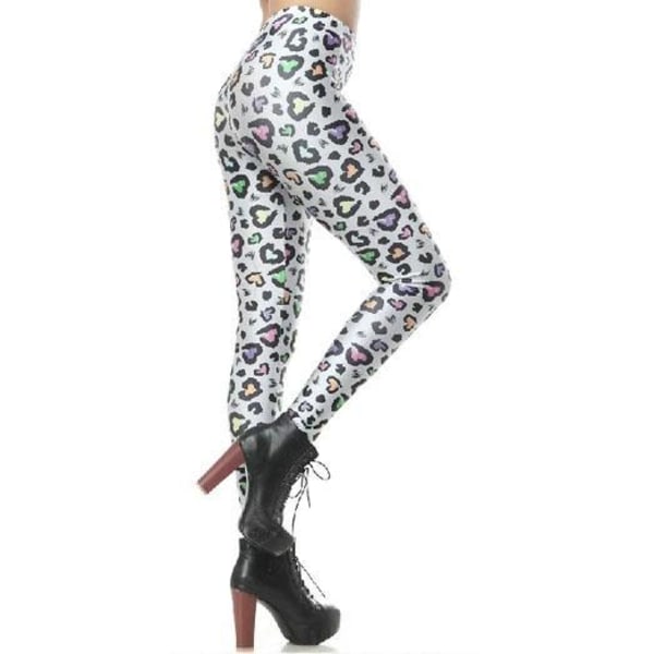 Vilda Leopard Hjärtan Leggings MultiColor S