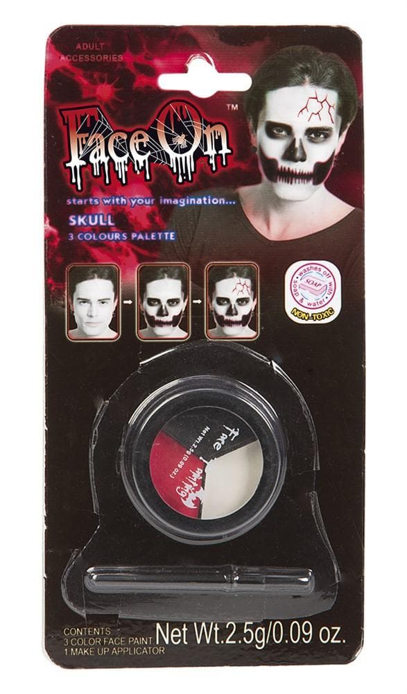 FaceOn Sminkset Dödskalle Halloweensmink multifärg one size