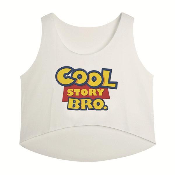 Gul Cool Story Bro Letter Crop topp White XL