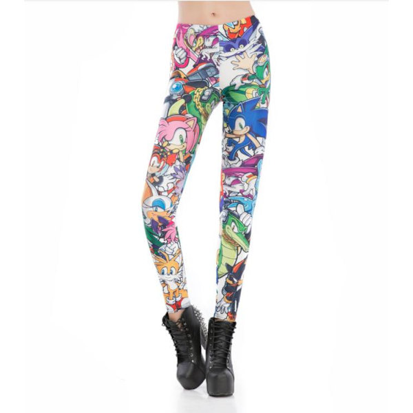 Leggings med tuffa tecknade figurer MultiColor M