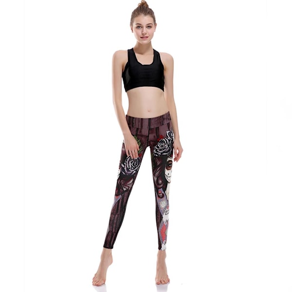 Dark Tatto Woman and Rose Yoga Leggings MultiColor XXL
