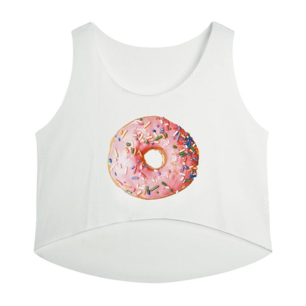 Donuts Munkar Crop Topp White XL