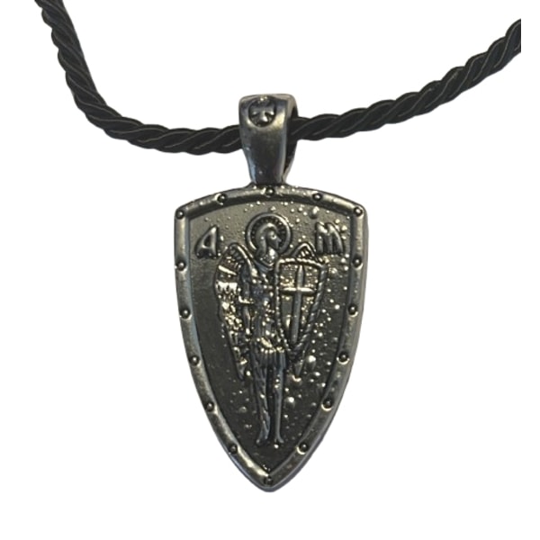 Ärkeängel Sankt Mikael Skydda Mig Sankt Sköld Skydd Amulett Halsband Silver grey one size