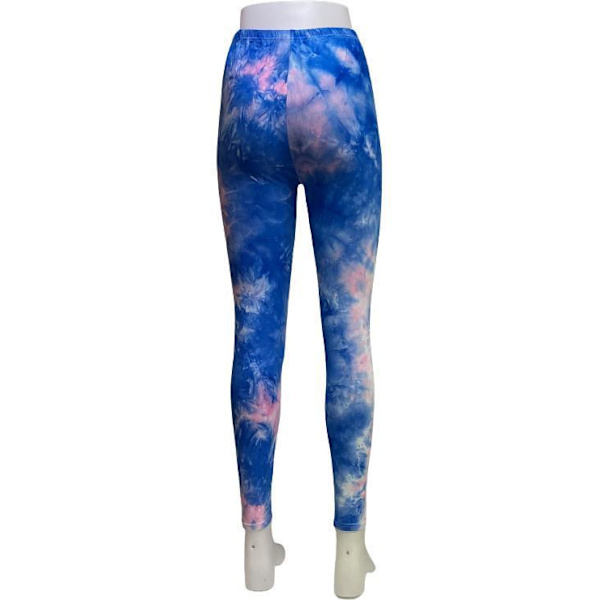 Färgglada Mönstrade Leggings Blå one size