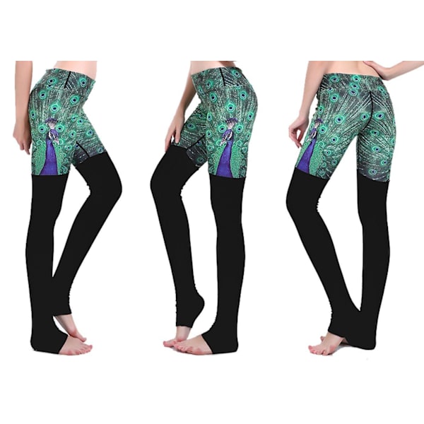 Påfågel Yoga Leggings Black M