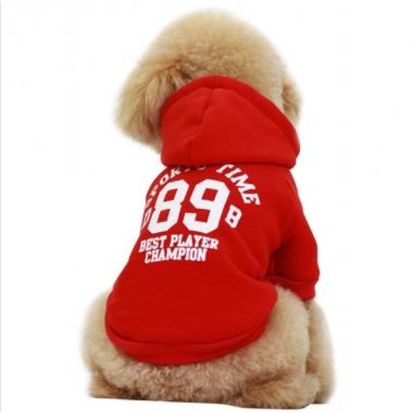 HundTröja Hoodie Röd Sport 89 Red L