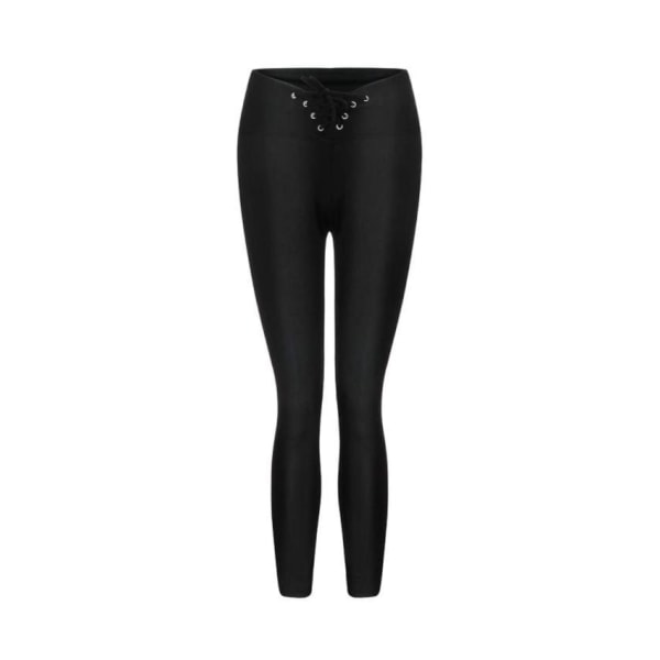 Svarta Leggings med snörning i midjan Black S