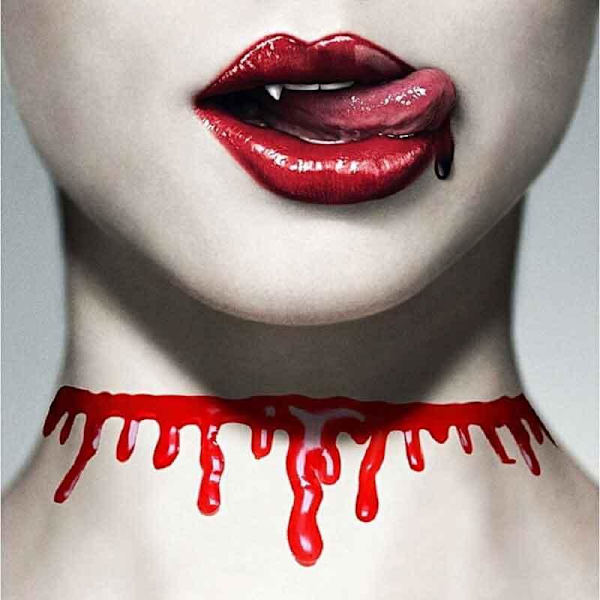 Halloween bloddroppande halsband blodvampyr vampyrhalsband Red one size