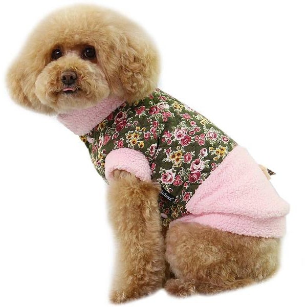 Hundjacka med blommor Fodrad Hundkläder MultiColor XS