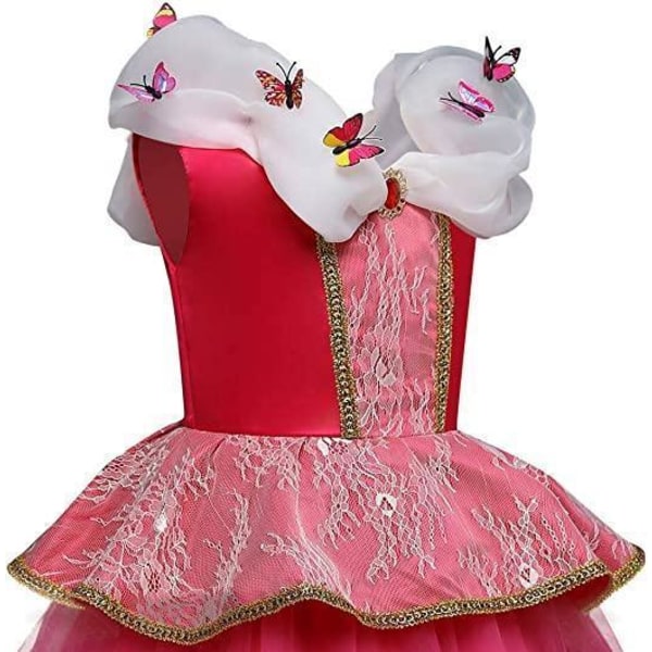 Elegant Rosa Prinsessklänning Törnrosa Maskeraddräkt Rosa 140