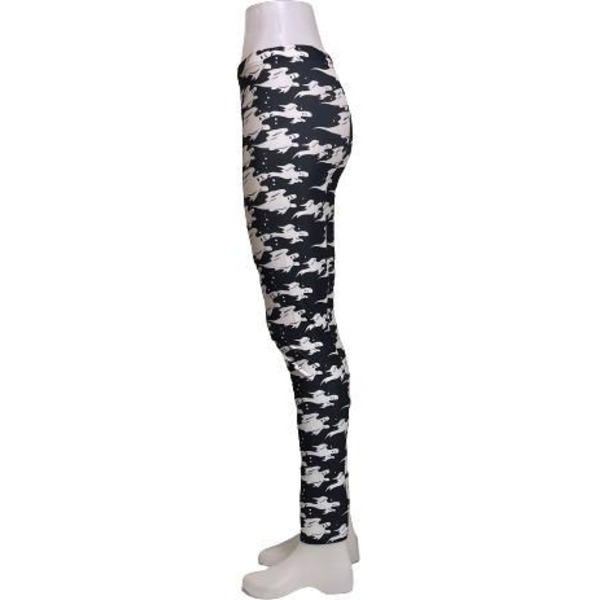 Svarta Leggings med Vita Spöken Black S
