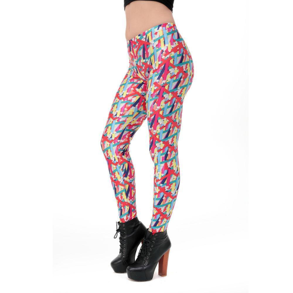 Färgglada Leggings med Pennor MultiColor S