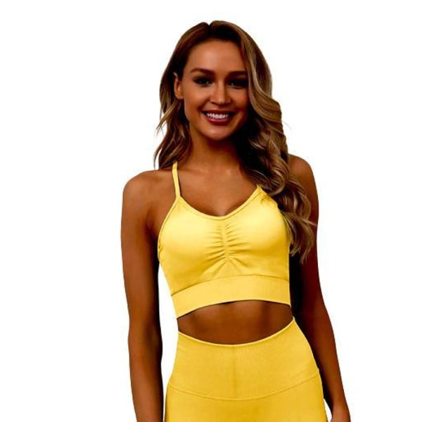 Seamless Sport BH Topp Gul Gymshout Gul M